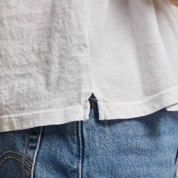 perfectwhitetee Ruby Crispy 100% Cotton Boxy Crewneck Tee White Size Medium - Picture 4 of 9
